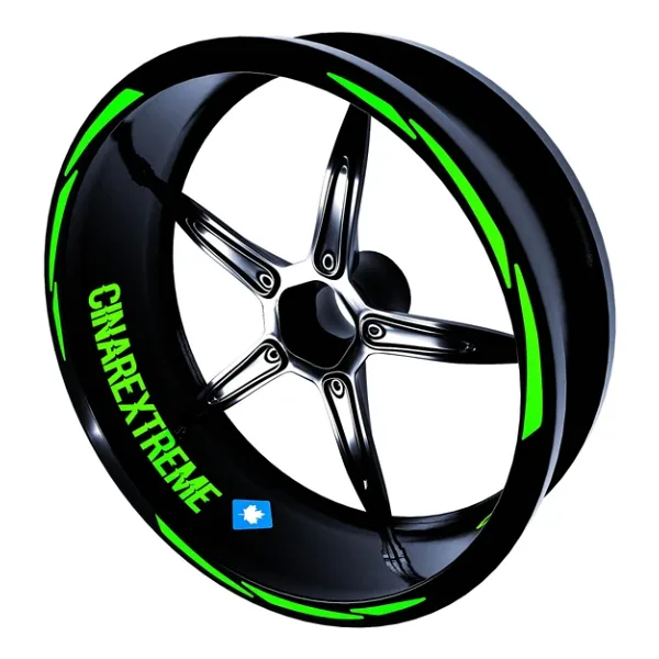 Çınar Extreme 3 Parça Tasarımlı Floresan Yeşil Jant Şeridi Sticker