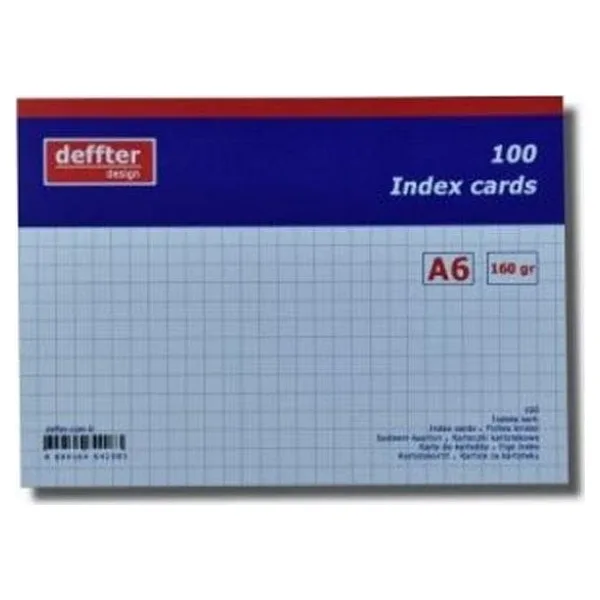 Deffter İndex Kartı A6 Beyaz Kareli