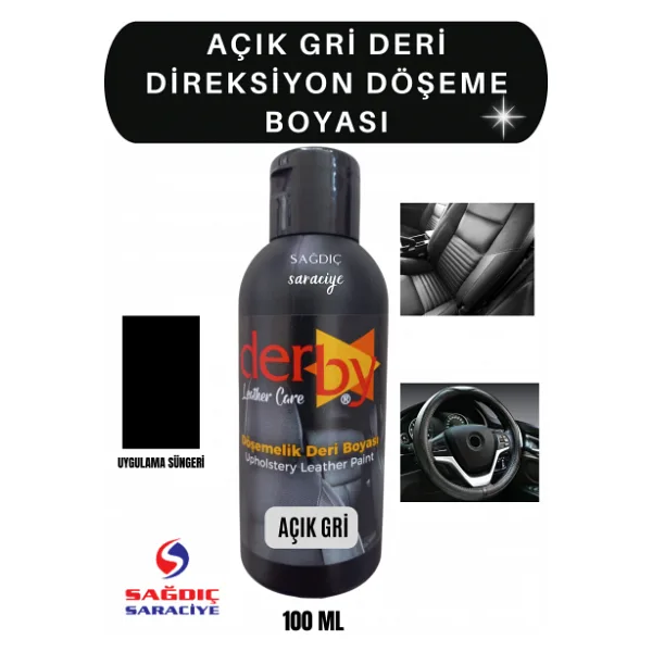 Derby Açık Gri Deri Oto Döşeme Direksiyon Koltuk Boyası