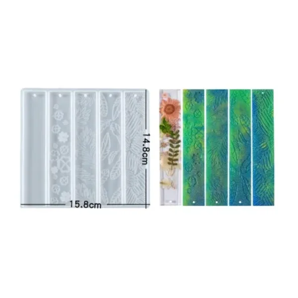 Epoksi Reçine Silikon Kalıp İthal Kalpli Patili Kitap Ayracı Beşli Silikon Kalıp Hb60215-0020