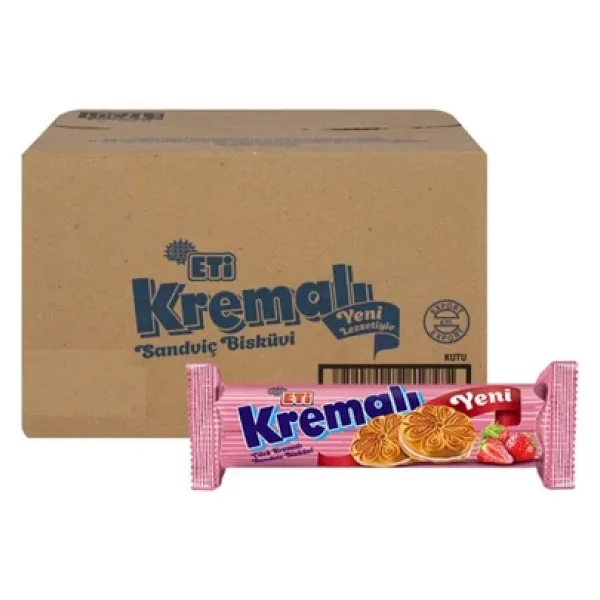 Eti Çilekli 77 gr 24'lü Paket Kremalı Bisküvi