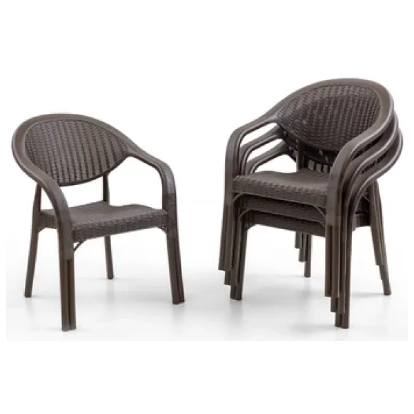 Evdemo Bamboo 4'lü Rattan Bahçe Sandalyesi