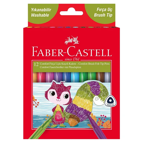 Faber-Castell Comfort 12'li Fırça Uçlu Keçeli Kalem Seti