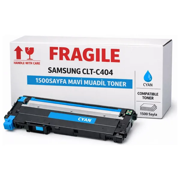 FRAGILE SAMSUNG CLT-C404 1500SAYFA MAVİ MUADİL TONER