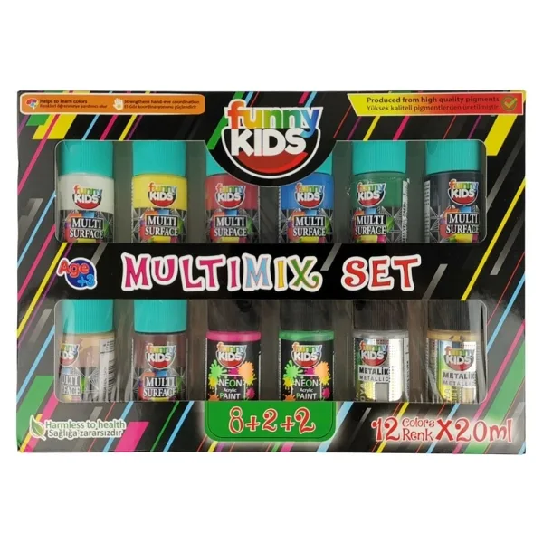 Funny Kids Multimix 20 ml 12'li Akrilik Boya Seti