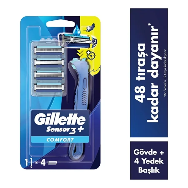 Gillette Sensor3+ Comfort 4 Başlıklı Tıraş Bıçağı