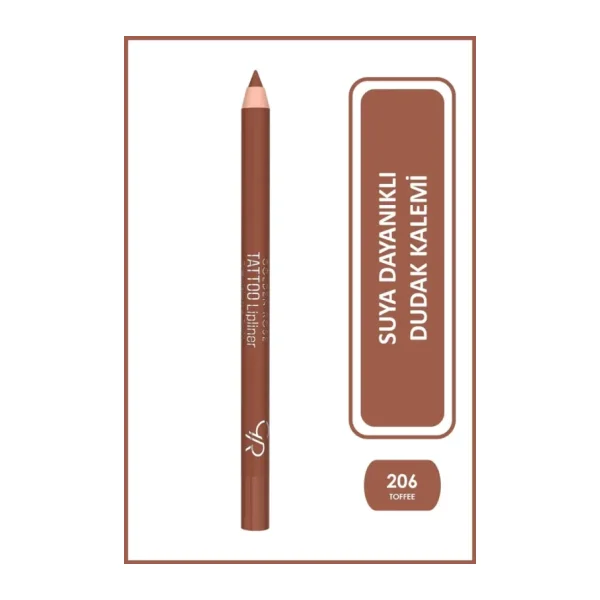 Golden Rose Tattoo Waterproof 206 Toffee Dudak Kalemi