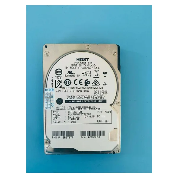 Hitachi HUC101818CS4200 Hgst Ultra Star 2.5" 1.8 TB 12G 10K 4KN SAS Hard Disk
