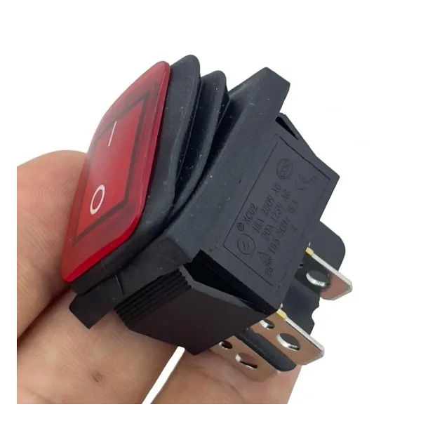IC-104W Geniş Körüklü Işıklı Anahtar On-Off 4P Kırmızı