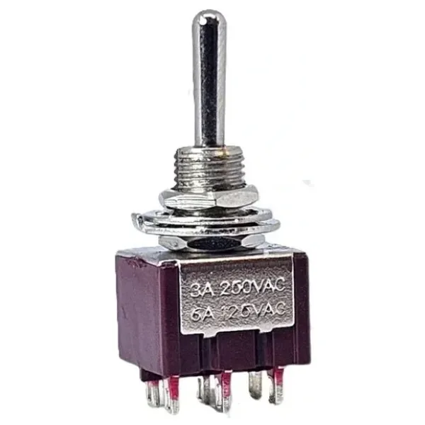 IC-148 Toggle Switch Yaylı Mom-Off-Mom 6P Ø6mm MTS-223 (Kaliteli)
