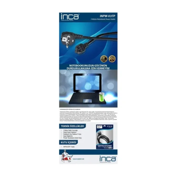 Inca INPW-03TP 3 m Güç Kablosu