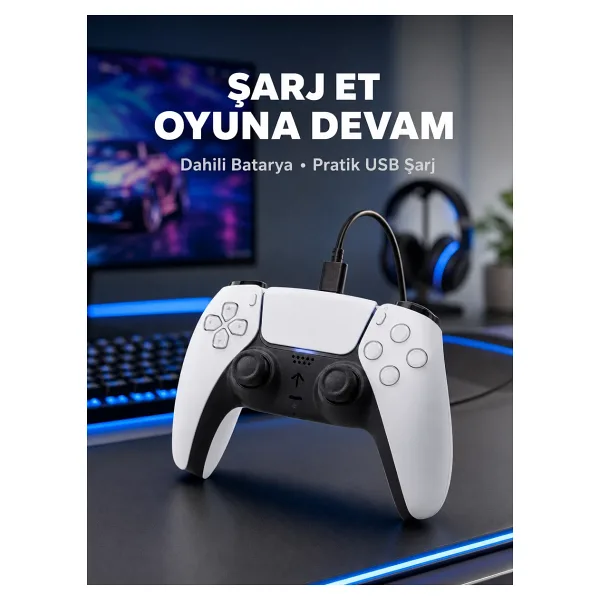 Kablosuz Oyun Kolu PS5 Uyumlu Ergonomik Tasarım ve Hassas Kontrol Yeni Nesil