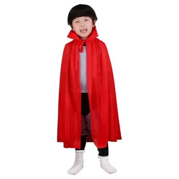 Kırmızı Renk Yakalı Pelerin Çocuk Boy 90 cm (5477)