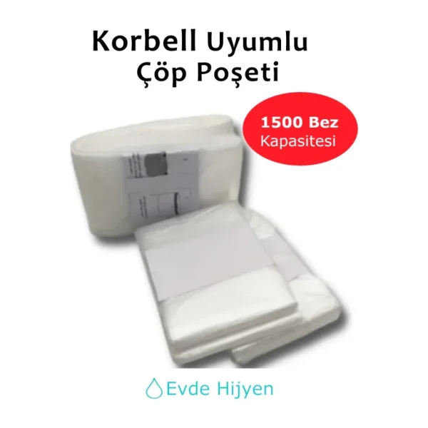 Korbell 15/16 lt Uyumlu Bebek Bezi Çöp Poşeti 3'lü