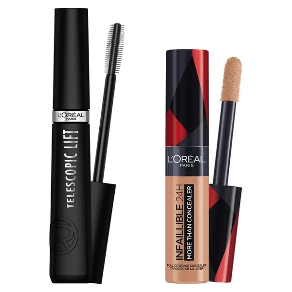 L'Oreal Paris Infaillible Tüm Yüze Uygulanabilir Kapatıcı 330 Pecan & Telescopic Lift Maskara Makyaj Seti