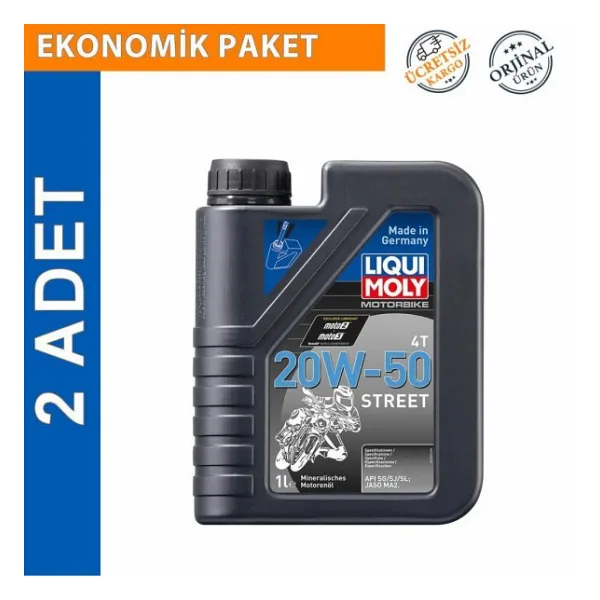 Liqui Moly Basic Street 20W-50 4T 1 lt 2'li Motosiklet Yağı