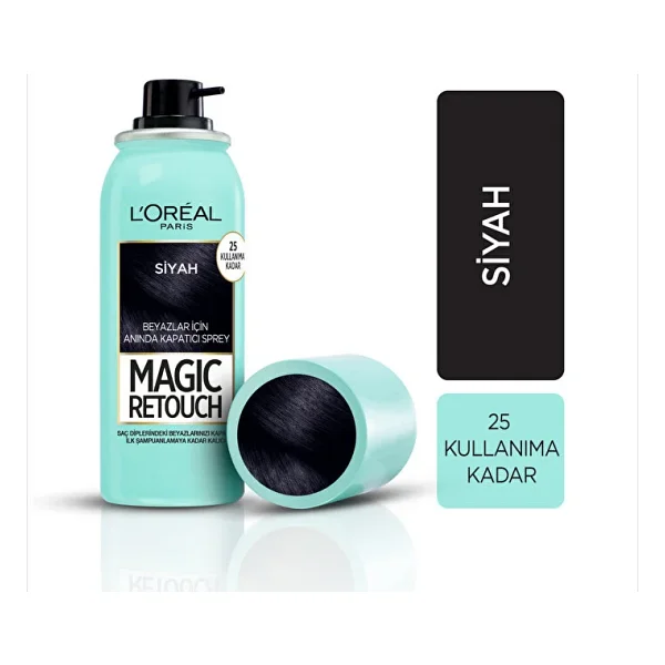 L'Oreal Paris Magic Retouch Siyah 75 ml Sprey Saç Boyası