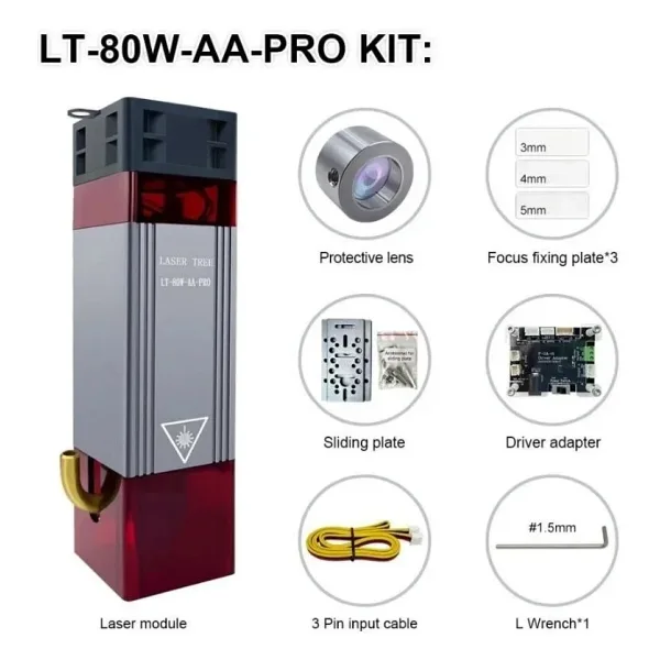 LT-80W 12V TTL Yakıcı CNC Lazer Modülü Seti