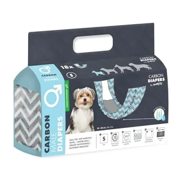 M-PETS CARBONLU DIAPERS ERKEK KÖPEKLER İÇİN KÜLOT (S) 18Lİ