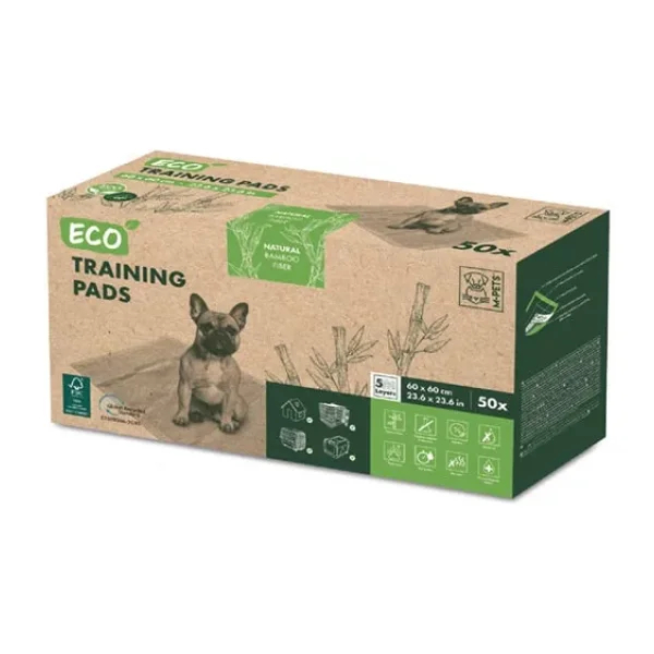 M-PETS ECO Doğal Bambu Bazlı Köpek Çiş Eğitim Pedi 60x60cm 50Adet