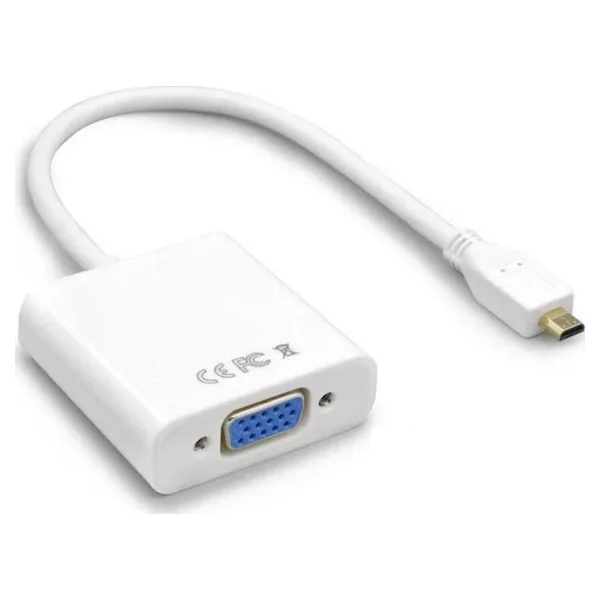 Micro Hdmi To Vga Çevirici Dönüştürücü Adaptör (Ses Destekli)