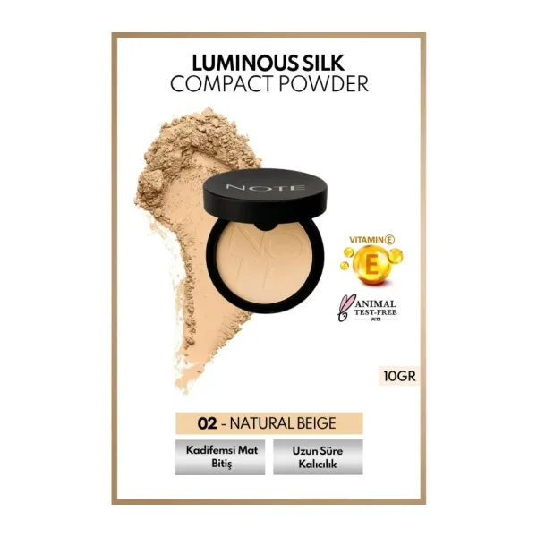 Note Luminous Silk 02 Natural Beige 10 gr Kompakt Pudra