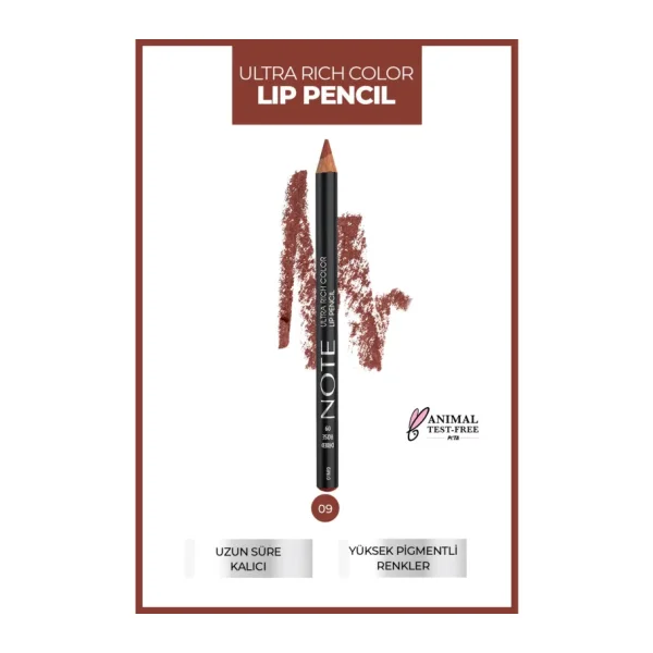 Note Ultra Rich Color Lip Pencil 09 Dried Rose Dudak Kalemi