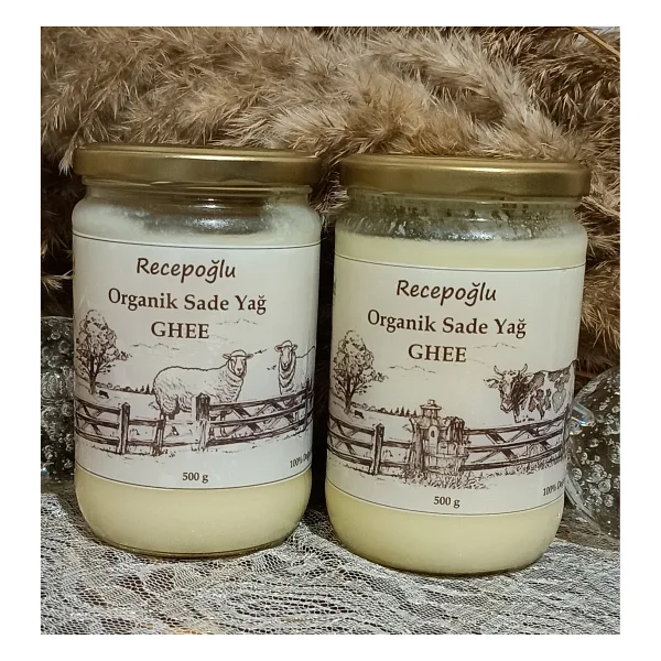 Organik Köy Sade Yağ Sarı Yağ Saf Tereyağ Ghee Laktozsuz Inek & Koyun Toplam 1000 G - 1 kg