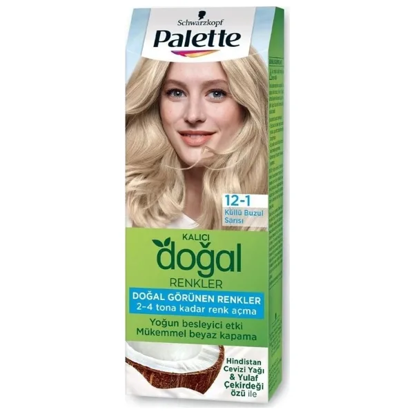 Palette Kalıcı Doğal Renkler 12.1 Küllü Buzul Sarısı Saç Boyası