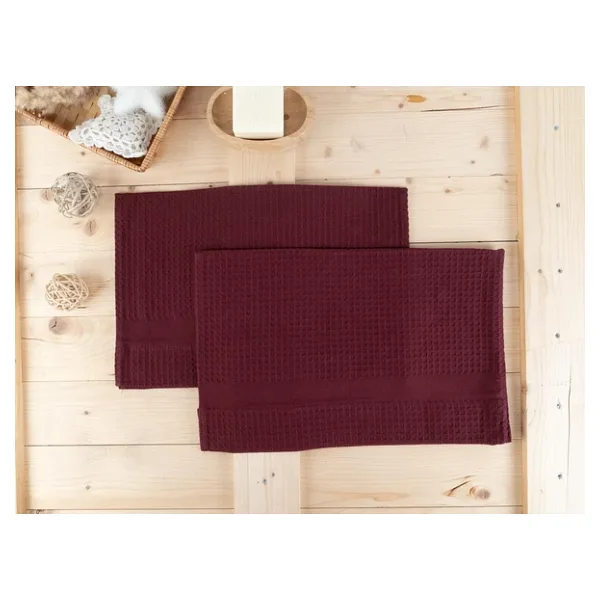 Pamuklu 2'Li 40X60 Cm Waffle Dokulu Modern El & Mutfak Havlusu Seti Baveno