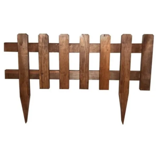 Pinoxi Ahşap Bahçe Çiti Küçük Boy Çit 60X25/40CM - Kahverengi