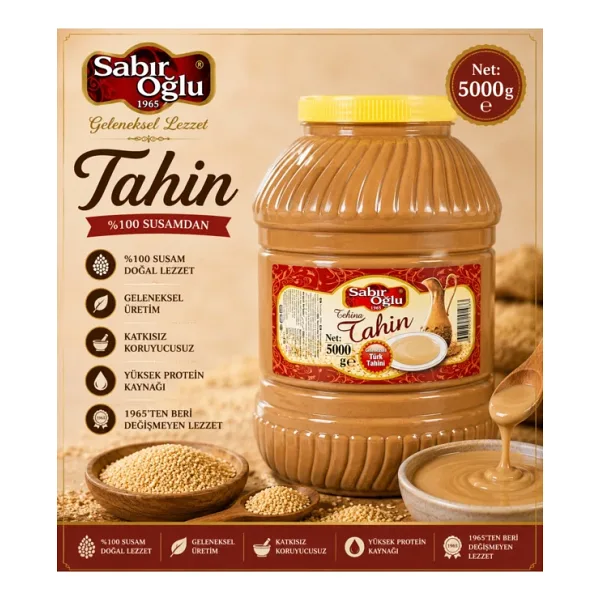 SABIROĞLU Bozkır Tahini 5000 gr Siyah Tahin Çifte Kavrulmuş Tahin