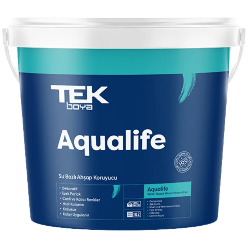 Tek Aqualife Su Bazlı Renkli Ahşap Koruyucu Vernik 2,5 Lt - Şeffaf