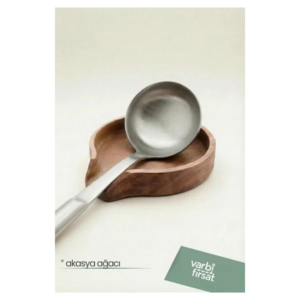 VarBiFırsat Akasya Ağacı Kirli Kaşık Altlığı 13.5 cm x 11.5 cm