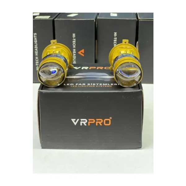 Vr pro H4 Lens Mercek Yüksek Işık Şimşek Etkili 12v 24v Uyumlu15 Bin Lümen 40Watt Kolay Montaj