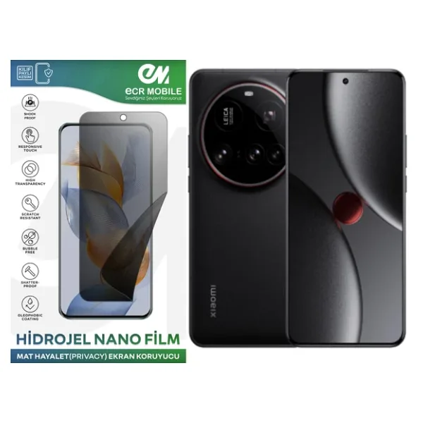 Xiaomi 15 Ultra Uyumlu Hidrojel Nano Ekran Koruyucu Film Hayalet(Privacy)Tempered Cam Değildir