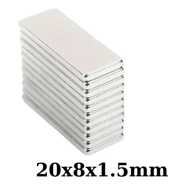 20x8x1.5mm Neodyum Güçlü Mıknatıs - Neodim Magnet