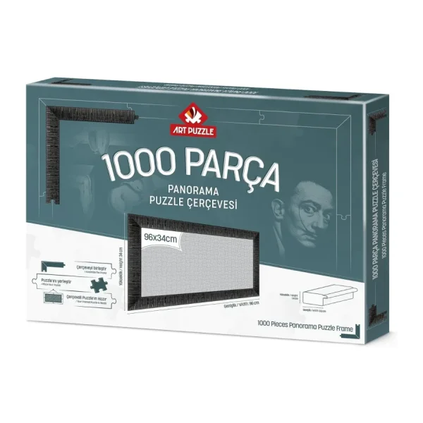 Art Puzzle 1000 Parça Siyah Panorama Demonte Puzzle Çerçevesi