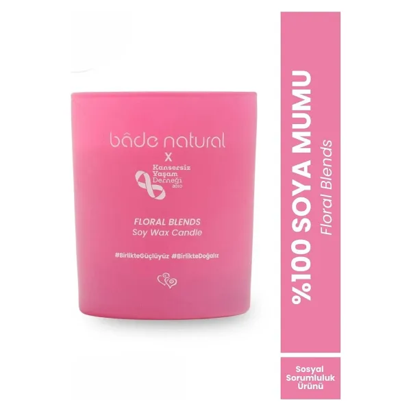Bade Natural Soya Mumu Floral Blends %100 Doğal ve Vegan - 1 Adet - Pembe