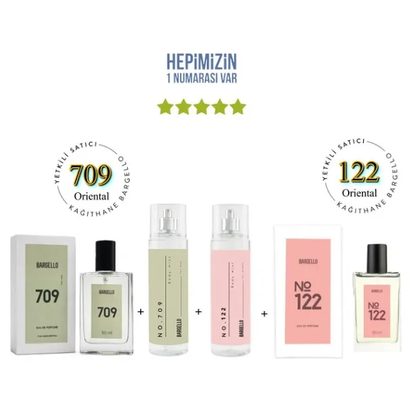 Bargello 709 122 EDP 100 ML Kadın Parfüm Set No:709 No:122 Edt Body Mist - Diğer