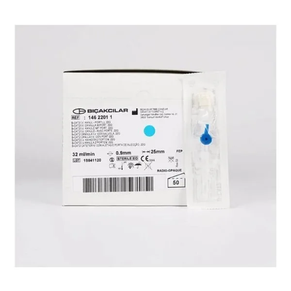 Bıçakcılar 22 gr Mavi Branül x 30 Adet