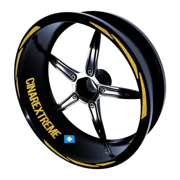 Çınar Extreme 3 Parça Tasarımlı Yaldızlı Gold Jant Şeridi Sticker