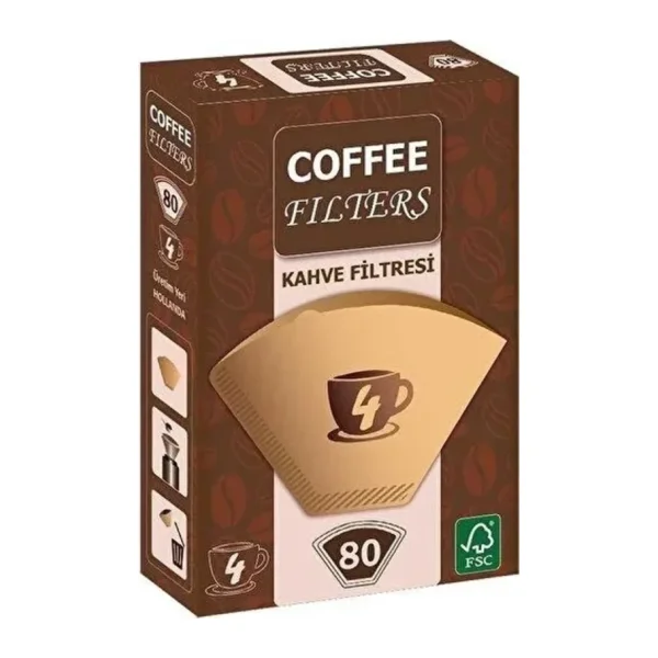 Coffee Filters No:4 80'li 3 Paket Filtre Kahve Kağıdı