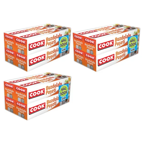 Cook Buzdolabı Poşeti Orta Boy 20'li 4 Al 3 Öde x 3 Adet