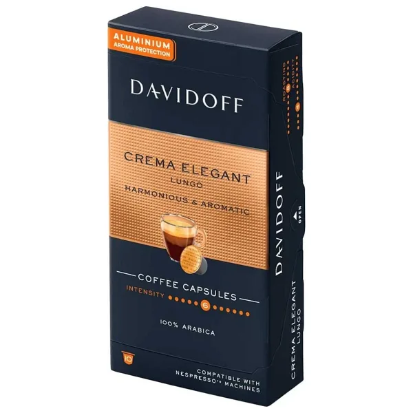 Davidoff Crema Elegant Lungo Harmonious Ve Aromatic Kapsül Kahve 10'lu