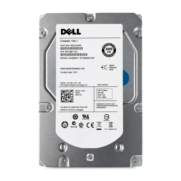 Dell Enterprise 300Gb 15K 6G Sas 3.5" Harddisk Dp/N 0F617n 9Fl066-150