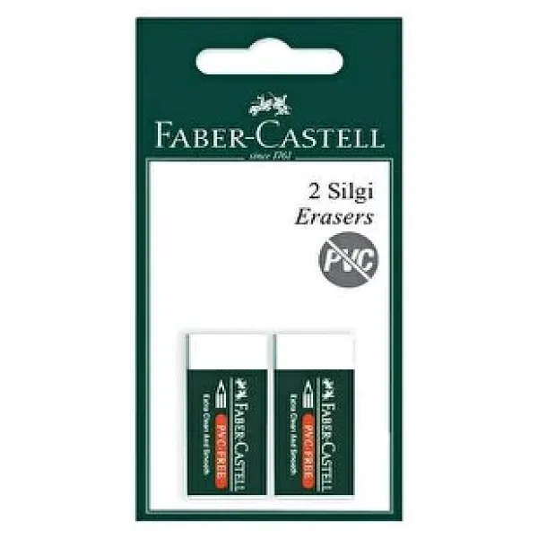 Faber-Castell 7085/24 2'li Beyaz Orta Boy Silgi
