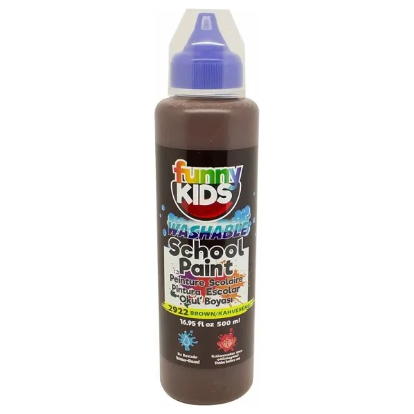 Funny Kids 500 ml Yıkanabilir Okul Boyası Kahverengi