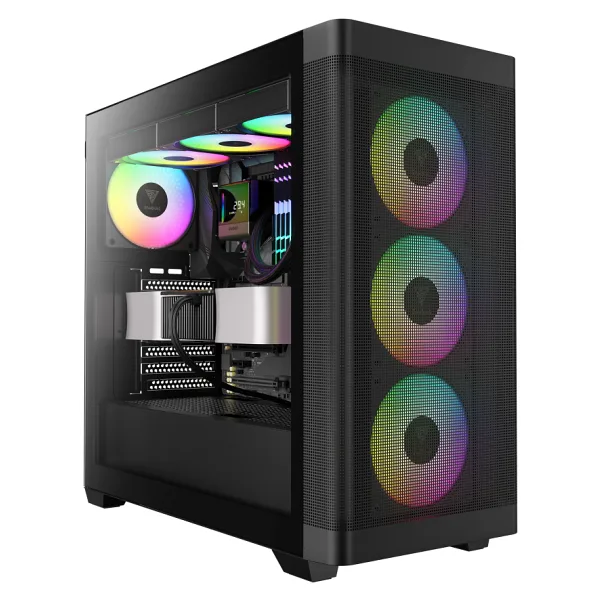 GAMDIAS ATHENA M3, FSP 1600W, Tempered Glass, Type-C, Mesh Ön Panel, ARGB, ATX, Professional GAMING KASA