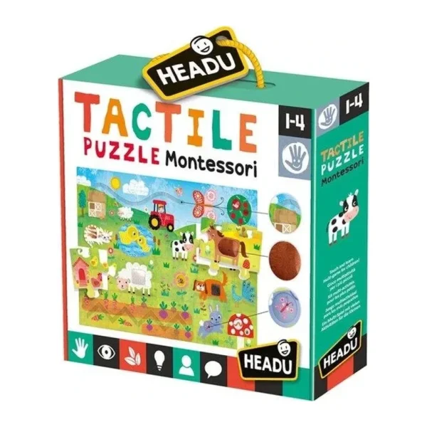 Headu Tactile Dokulu Montessori Çiftlik Puzzle MU23592